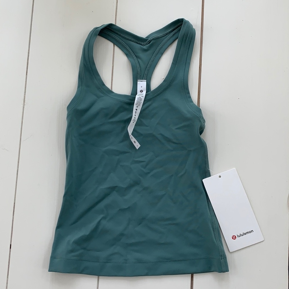 Lululemon racerback tanktop. Nulu. Tidewater teal